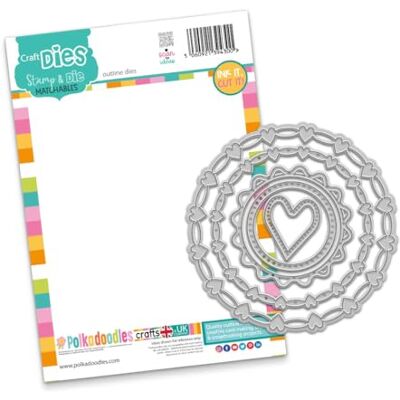 Polka Doodles Nested Heart Dies Craft, Card Making Cutter Dies wh Polka Doodles Nested Heart Dies Craft, Card Making Cutter Dies wh