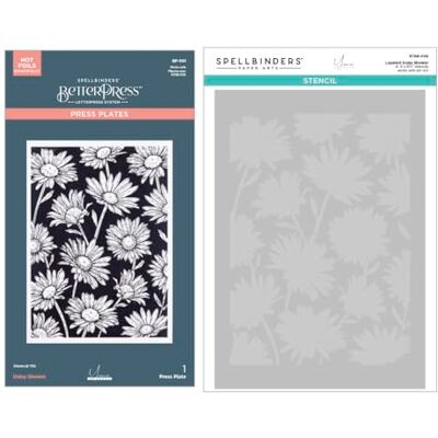 Spellbinders Daisy Shower BetterPress and Stencil Bundle from the Yana's Daisies Collection by Yana Smakula Spellbinders Daisy Shower BetterPress and Stencil Bundle from the Yana's Daisies Collection by Yana Smakula