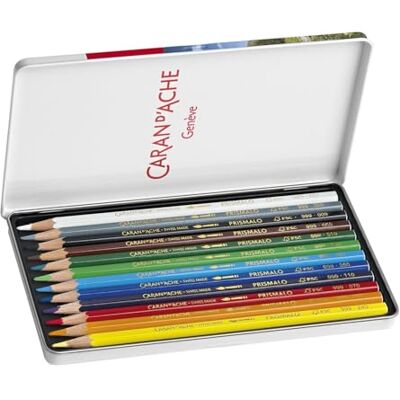 Caran d'Ache Caran Dache Metal tin with 12 Assorted Colours Caran d'Ache Caran Dache Metal tin with 12 Assorted Colours