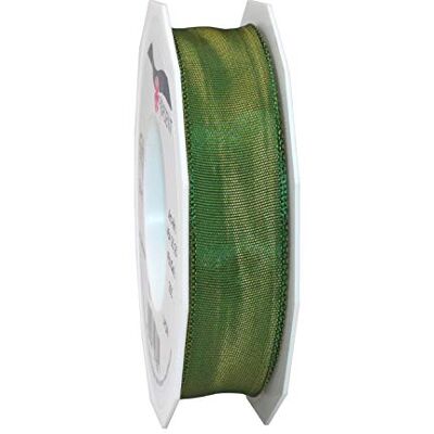 PRÄSENT Lyon Wired Taffeta Ribbon Moss Green 25 mm Width, 25 m Length PRÄSENT Lyon Wired Taffeta Ribbon Moss Green 25 mm Width, 25 m Length