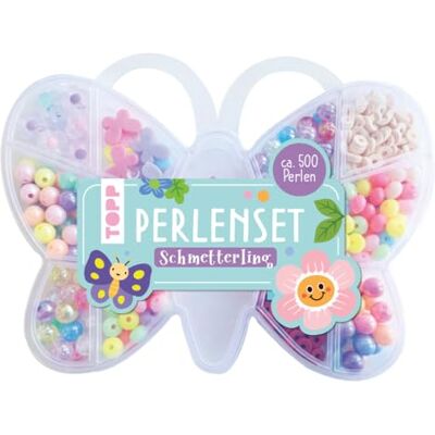 TOPP Butterfly Bead Set: Over 500 Colourful Beads, Butterfly and Flower Beads, Flower and Butterfly Charms TOPP Butterfly Bead Set: Over 500 Colourful Beads, Butterfly and Flower Beads, Flower and Butterfly Charms