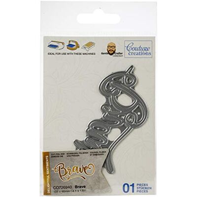Couture Creations Cut FOIL Emboss Dies, Brave 4.1"X1.8", One Size Couture Creations Cut FOIL Emboss Dies, Brave 4.1"X1.8", One Size