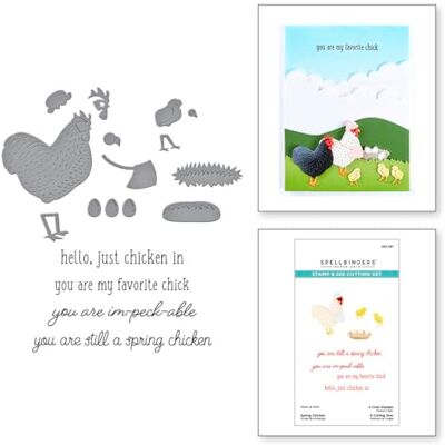 Spellbinders Spring Chicken Clear Stamp & Die Set from The On The Farm Collection Spellbinders Spring Chicken Clear Stamp & Die Set from The On The Farm Collection
