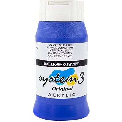 Daler Rowney Daler-Rowney System3 Acrylic Paint, Plastic Pot, 16.91oz 500 ml, Cobalt Blue Hue Daler Rowney Daler-Rowney System3 Acrylic Paint, Plastic Pot, 16.91oz 500 ml, Cobalt Blue Hue