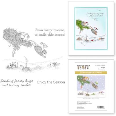 Spellbinders Snowy Smiles Cling Rubber Stamp Set from The House-Mouse Tree-mendous Christmas Collection, red Spellbinders Snowy Smiles Cling Rubber Stamp Set from The House-Mouse Tree-mendous Christmas Collection, red