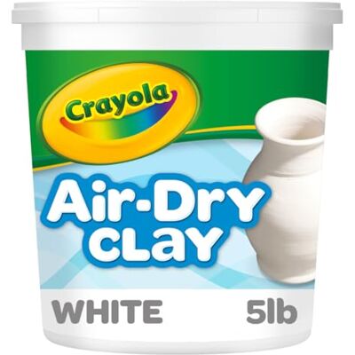 CRAYOLA Air Dry Clay for Kids (5lbs), Reusable Bucket of White Clay for Sculpting, Bulk Arts and Crafts Supplies, Ages 3+ CRAYOLA Air Dry Clay for Kids (5lbs), Reusable Bucket of White Clay for Sculpting, Bulk Arts and Crafts Supplies, Ages 3+