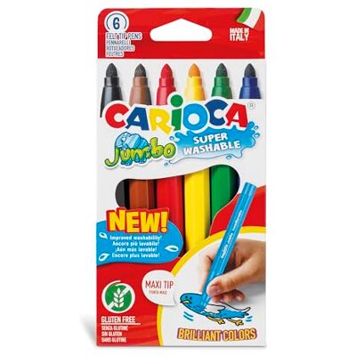 CARIOCA Jumbo Extra Fat Multicoloured, Pack of 6 CARIOCA Jumbo Extra Fat Multicoloured, Pack of 6