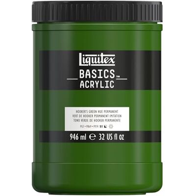 Liquitex Basics Acrylic Paint, Hooker's Green Permament Hue, 946 ml Pot Liquitex Basics Acrylic Paint, Hooker's Green Permament Hue, 946 ml Pot