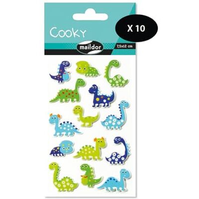 My Mandarine Maildor CY006Opack Cooky 3D STICKERS LOT OF 10 sheets 12x8 cm 140 stickers DINOSAURS THEME Children's Arts and Crafts Accessories Creative Leisure My Mandarine Maildor CY006Opack Cooky 3D STICKERS LOT OF 10 sheets 12x8 cm 140 stickers DINOSAURS THEME Children's Arts and Crafts Accessories Creative Leisure