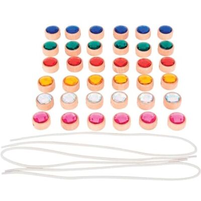 tickit Wooden Lacing Jewels Brightly Coloured Faceted Gems in FSC®-Certified Beechwood Frames for Creative Play, Threading & Fine Motor Development – 36 Pieces with Laces & Storage Bag tickit Wooden Lacing Jewels Brightly Coloured Faceted Gems in FSC®-Certified Beechwood Frames for Creative Play, Threading & Fine Motor Development – 36 Pieces with Laces & Storage Bag