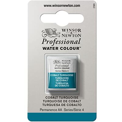 Winsor & Newton Professional Watercolour Paint, Artist Quality, Finest Pigments, Cobalt Turquoise, Half Pan Winsor & Newton Professional Watercolour Paint, Artist Quality, Finest Pigments, Cobalt Turquoise, Half Pan