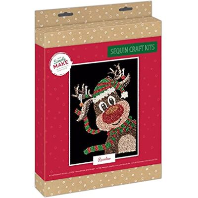Simply MAKE Sequin Craft Kit Christmas Reindeer Design for Kids and Adults, Vibrant Sequins for Mosaic Crafts, Pin Art Sequins for Crafting, Perfect for Adult Crafts Sequin Art & Craft Kit Simply MAKE Sequin Craft Kit Christmas Reindeer Design for Kids and Adults, Vibrant Sequins for Mosaic Crafts, Pin Art Sequins for Crafting, Perfect for Adult Crafts Sequin Art & Craft Kit