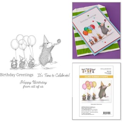 Spellbinders House- Mouse Party Parade Cling Stamp Set Spellbinders House- Mouse Party Parade Cling Stamp Set