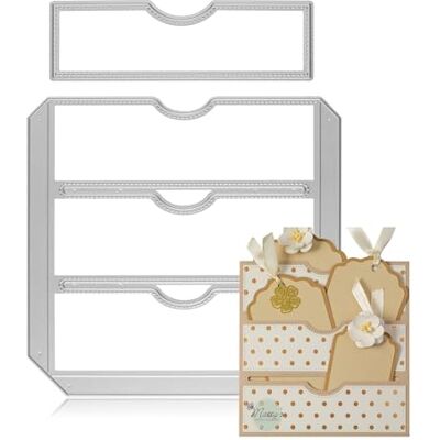 Matty's Crafting Joy Stitched Slots Pocket Die Cut Set Large Pocket Die, Metal Cutting Dies for Card Making, Paper Crafting, Scrapbooking Supplies by Matty's Crafting Joy Stitched Slots Pocket Die Cut Set Large Pocket Die, Metal Cutting Dies for Card Making, Paper Crafting, Scrapbooking Supplies by