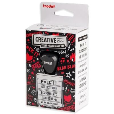 Trodat Creative Mini Stamp Mean Sayings Edition 12 Mean Messages Includes 3 Colour Ink Pad Ideal for Cards Scrapbooks Gift Tags, Black, Blue and Red Trodat Creative Mini Stamp Mean Sayings Edition 12 Mean Messages Includes 3 Colour Ink Pad Ideal for Cards Scrapbooks Gift Tags, Black, Blue and Red