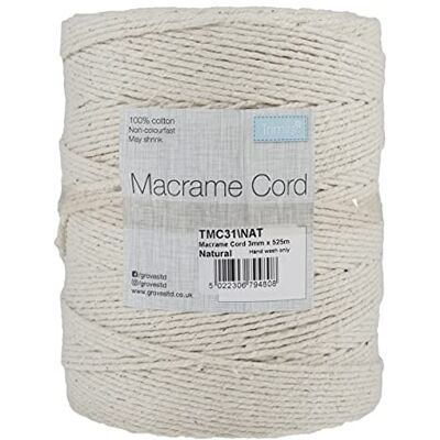 HI-TACK Natural Crafting Cotton Twisted Macramé Cord HI-TACK Natural Crafting Cotton Twisted Macramé Cord