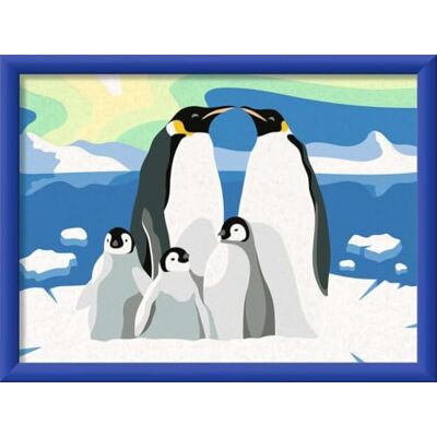 Ravensburger CreArt, Paint by Numbers Children Penguin Family Painting set with frame, brush and acrylic paints, gift for girls and boys Ravensburger CreArt, Paint by Numbers Children Penguin Family Painting set with frame, brush and acrylic paints, gift for girls and boys
