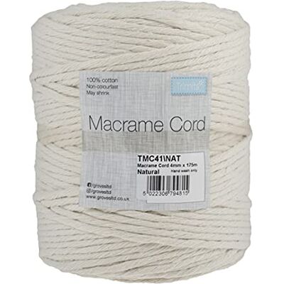 Trimits Natural Crafting Cotton Twisted Macramé Cord Trimits Natural Crafting Cotton Twisted Macramé Cord
