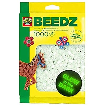 Creative Labs 00749 Children's Packet of 1000 Glow in The Dark Iron on Beads, Mixed, Small Creative Labs 00749 Children's Packet of 1000 Glow in The Dark Iron on Beads, Mixed, Small