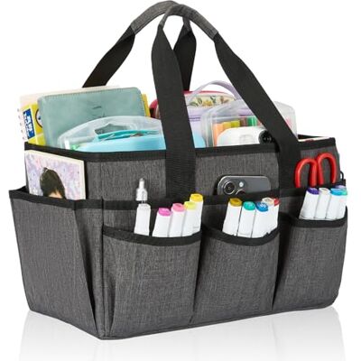 JOSIVIKY Craft Storage Organizer Tote Bag, Art Organizer,Cleaning Supply Caddy, Car Organizer for Tool Supplies, Carrying Bag with Handle for Multi-Purpose, Organizer Caddy for Pets (Grey) JOSIVIKY Craft Storage Organizer Tote Bag, Art Organizer,Cleaning Supply Caddy, Car Organizer for Tool Supplies, Carrying Bag with Handle for Multi-Purpose, Organizer Caddy for Pets (Grey)