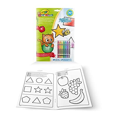 CRAYOLA Mini Kids, Colour & Shape Album, 24 Coloring Pages and 7 Crayons Wax Crayons, Creative Activity for Children, Age 3+ CRAYOLA Mini Kids, Colour & Shape Album, 24 Coloring Pages and 7 Crayons Wax Crayons, Creative Activity for Children, Age 3+