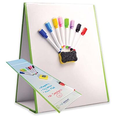 Magic Whiteboard Easel for Kids A3 Foldable Kids Easel Double Sided with 8 Coloured Dry Erase Pens & Eraser Easy Clean, Portable, & Magnetic Drawing Board for Arts, School, & Home Magic Whiteboard Easel for Kids A3 Foldable Kids Easel Double Sided with 8 Coloured Dry Erase Pens & Eraser Easy Clean, Portable, & Magnetic Drawing Board for Arts, School, & Home