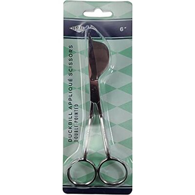 Havel's Havels Pointed Duckbill Applique Double Curve Scissors, White Havel's Havels Pointed Duckbill Applique Double Curve Scissors, White