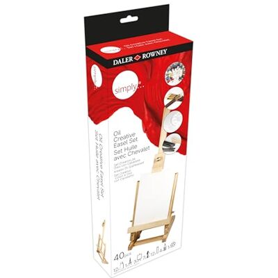 Daler Rowney Simply Oil Creative Easel Set Colours Assorted Colours, Multi-Surface, For Entry-Level Artists & Hobbyists Daler Rowney Simply Oil Creative Easel Set Colours Assorted Colours, Multi-Surface, For Entry-Level Artists & Hobbyists