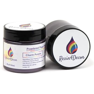 RESIN4DECOR Pearlescent Metallic Powdered Mica Pigment Strong Colour Purity and Depth, Non-Toxic Titanium Dioxide for Makeup, Epoxy Resin Crafts, Jewellery, Canvas, DIY Art Charm Purple, 25g RESIN4DECOR Pearlescent Metallic Powdered Mica Pigment Strong Colour Purity and Depth, Non-Toxic Titanium Dioxide for Makeup, Epoxy Resin Crafts, Jewellery, Canvas, DIY Art Charm Purple, 25g