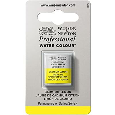 Winsor & Newton Professional Watercolour Paint, Artist Quality, Finest Pigments, Cadmium Lemon, Half Pan Winsor & Newton Professional Watercolour Paint, Artist Quality, Finest Pigments, Cadmium Lemon, Half Pan