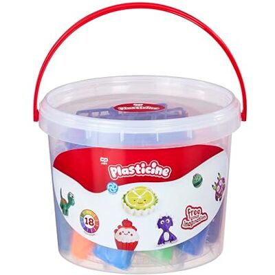 Plasticine The Original Big Bucket Set – Original Modelling Clay with 18 Sticks, Tools & Instructions in Carry – Reusable, Mess-Free Craft Kit for Kids Ages 5+ Plasticine The Original Big Bucket Set – Original Modelling Clay with 18 Sticks, Tools & Instructions in Carry – Reusable, Mess-Free Craft Kit for Kids Ages 5+