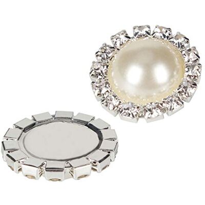 ALEXCRAFT Wholesale 20 PCS Retro Vintage Round Crystal Ivory Faux Pearl Rhinestone Buttons Bulk,18MM (Flatback) ALEXCRAFT Wholesale 20 PCS Retro Vintage Round Crystal Ivory Faux Pearl Rhinestone Buttons Bulk,18MM (Flatback)