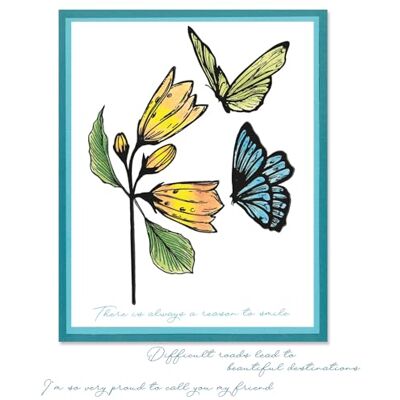 Sizzix ™ A5 Clear Stamps Set 8PK w/Stencil – Cosmopolitan, Farfallina by Stacey Park Sizzix ™ A5 Clear Stamps Set 8PK w/Stencil – Cosmopolitan, Farfallina by Stacey Park