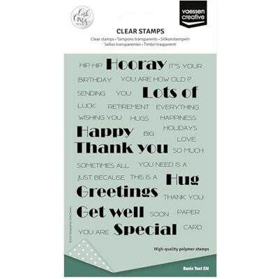 Creative Labs Clear Stamps 34 Pcs English Texts Scrapbooking, Stamping and Card Making Supplies for Crafting & Birthdays Creative Labs Clear Stamps 34 Pcs English Texts Scrapbooking, Stamping and Card Making Supplies for Crafting & Birthdays
