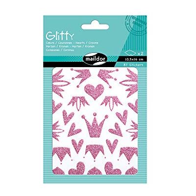 My Mandarine Maildor AE073O- STICKERS Glitty 4 sheets 16x10,5 cm 87 Stickers GLITTER HEARTS/CROWNS PINK Children's Creative and Leisure Activity DIY TOOL My Mandarine Maildor AE073O- STICKERS Glitty 4 sheets 16x10,5 cm 87 Stickers GLITTER HEARTS/CROWNS PINK Children's Creative and Leisure Activity DIY TOOL