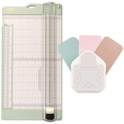 Creative Labs Paper Cutter with Scoring Board 6 x 12" (15.2 x 30.5 cm) & 3-in-1 Corner Cutter (4-7-10 mm) – Trimmer & Craft Punch for Journaling, Gift Boxes, Scrapbooking, Card Making & DIY Creative Labs Paper Cutter with Scoring Board 6 x 12" (15.2 x 30.5 cm) & 3-in-1 Corner Cutter (4-7-10 mm) – Trimmer & Craft Punch for Journaling, Gift Boxes, Scrapbooking, Card Making & DIY