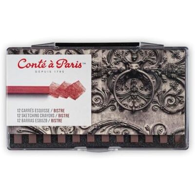 Conté à Paris Sketching Carre Crayons Bistre (Pack of 12) Conté à Paris Sketching Carre Crayons Bistre (Pack of 12)