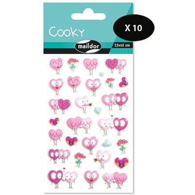 My Mandarine Maildor CY105Cpack Cooky 3D Stickers LOT of 10 Sheets 12 cm x 8 cm 290 Stickers Hearts Theme Children's Arts and Crafts Accessories Creative My Mandarine Maildor CY105Cpack Cooky 3D Stickers LOT of 10 Sheets 12 cm x 8 cm 290 Stickers Hearts Theme Children's Arts and Crafts Accessories Creative