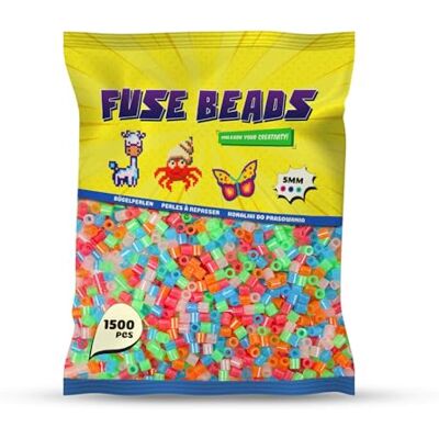 Benny Beads 1500-Piece Fuse Beads, Midi Size 5mm, Creative DIY Crafting Accessories, Melting Beads Benny Beads 1500-Piece Fuse Beads, Midi Size 5mm, Creative DIY Crafting Accessories, Melting Beads