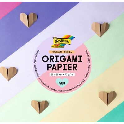 Folia 89960 Premium Folding Sheets 70 g/m², Pastel, 10 x 10 cm, 500 Sheets in 10 Different Colours, for Crafts, Decorating and Decorating Folia 89960 Premium Folding Sheets 70 g/m², Pastel, 10 x 10 cm, 500 Sheets in 10 Different Colours, for Crafts, Decorating and Decorating