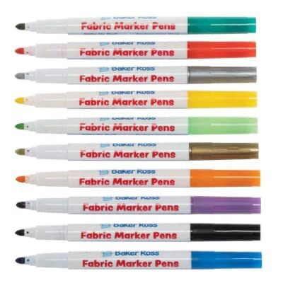 Baker Ross FE831 Christmas Fabric Pens Pack of 10, Marker Pens for Kids, Ideal for Cloth and Fabric for Kids Arts and Crafts Projects Baker Ross FE831 Christmas Fabric Pens Pack of 10, Marker Pens for Kids, Ideal for Cloth and Fabric for Kids Arts and Crafts Projects