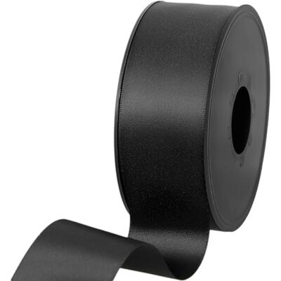 Les Petits Rubans 38mm x 25m Black Double Face Satin Ribbon 100% Polyester Wedding Gift Wrapping Floral Arrangements Arts Crafts Cake Bows Embellishments Les Petits Rubans 38mm x 25m Black Double Face Satin Ribbon 100% Polyester Wedding Gift Wrapping Floral Arrangements Arts Crafts Cake Bows Embellishments