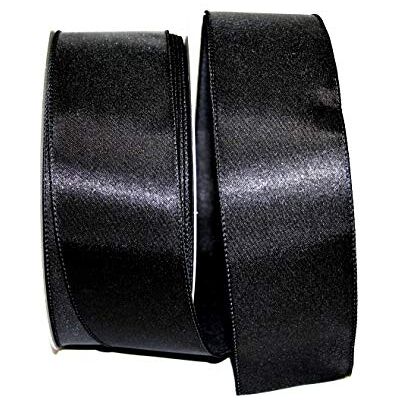 Reliant Ribbon Corp Reliant Ribbon 92575W-031-40K Satin Value Wired Edge Band, Black, 2-1/2 Inch x 50 Yards Reliant Ribbon Corp Reliant Ribbon 92575W-031-40K Satin Value Wired Edge Band, Black, 2-1/2 Inch x 50 Yards