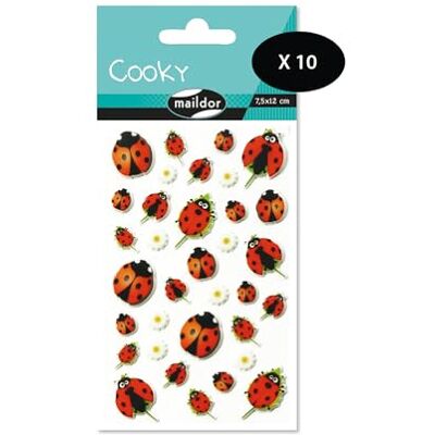 Maildor 560358Cpack 3D STICKERS Cooky LOT OF 10 sheets 12x8 cm 340 stickers LADYBUGS THEME Children's Arts and Crafts Accessories Creative Leisure Maildor 560358Cpack 3D STICKERS Cooky LOT OF 10 sheets 12x8 cm 340 stickers LADYBUGS THEME Children's Arts and Crafts Accessories Creative Leisure