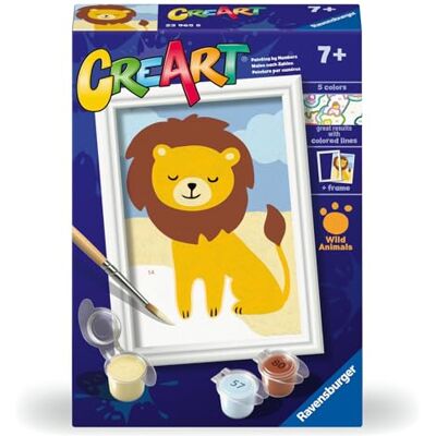 Ravensburger CreArt F Series: Playful Lion, Painting by Numbers, Painting Kit Children, Frame Included, Educational and Creative Game, Gift Idea Children 7+ Years, 12 x 8.5 cm Ravensburger CreArt F Series: Playful Lion, Painting by Numbers, Painting Kit Children, Frame Included, Educational and Creative Game, Gift Idea Children 7+ Years, 12 x 8.5 cm