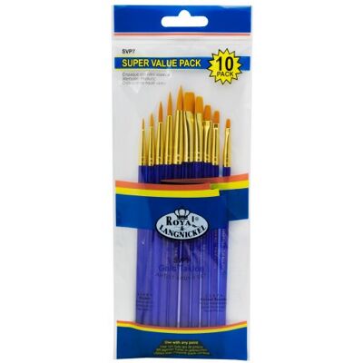 Royal & Langnickel Paintbrushes, Taklon Set, Blue Royal & Langnickel Paintbrushes, Taklon Set, Blue