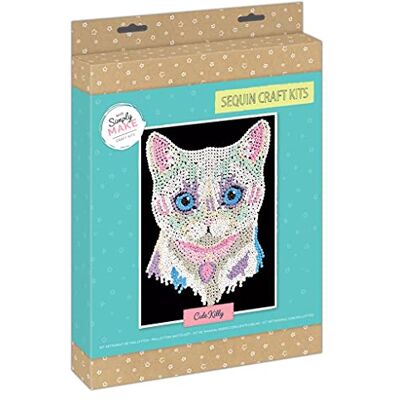 Simply MAKE Sequin Craft Kit Cute Kitty Design for Kids and Adults, Vibrant Sequins for Mosaic Crafts, Pin Art Sequins for Crafting, Perfect for Adult Crafts Sequin Art & Craft Kit Simply MAKE Sequin Craft Kit Cute Kitty Design for Kids and Adults, Vibrant Sequins for Mosaic Crafts, Pin Art Sequins for Crafting, Perfect for Adult Crafts Sequin Art & Craft Kit