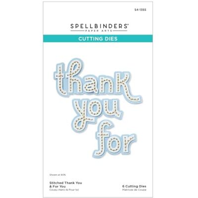Spellbinders S4-1355 Stitched Thank You & for You Etched Dies from The Out and About Collection Spellbinders S4-1355 Stitched Thank You & for You Etched Dies from The Out and About Collection