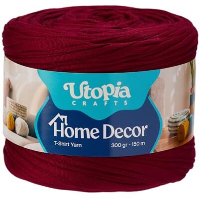 Utopia Crafts Home Decor T-Shirt Yarn for Crocheting, 300g Thick Soft Elastic Ribbon Yarn for Crochet Baskets Bags Rugs, Textile Fabric Yarn for Beginners, Home Decor, 5-7mm Hook (Magenta) Utopia Crafts Home Decor T-Shirt Yarn for Crocheting, 300g Thick Soft Elastic Ribbon Yarn for Crochet Baskets Bags Rugs, Textile Fabric Yarn for Beginners, Home Decor, 5-7mm Hook (Magenta)