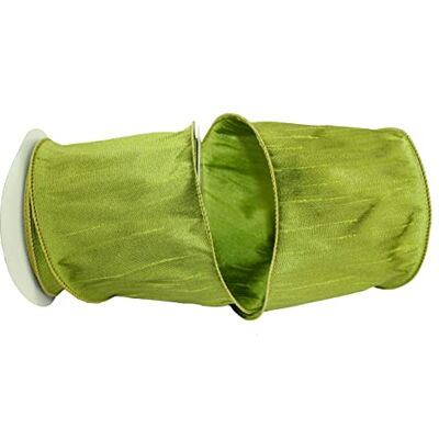 Reliant Ribbon Corp Reliant Ribbon Dupioni Supreme Wired Edge Ribbon, 4 Inch X 10 Yards, Green Grass Reliant Ribbon Corp Reliant Ribbon Dupioni Supreme Wired Edge Ribbon, 4 Inch X 10 Yards, Green Grass